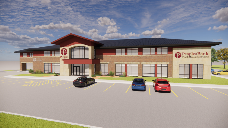 Rendition of Peoples Bank, Sioux Center expansion exterior