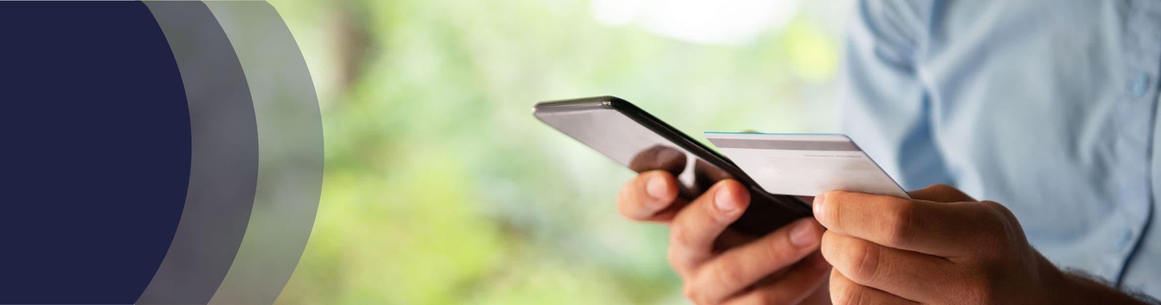 shopping online with card and cell phone