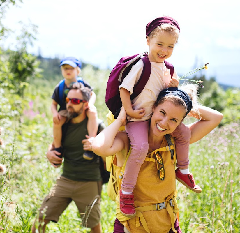 family on a hike