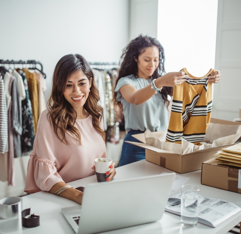 female business owners doing inventory