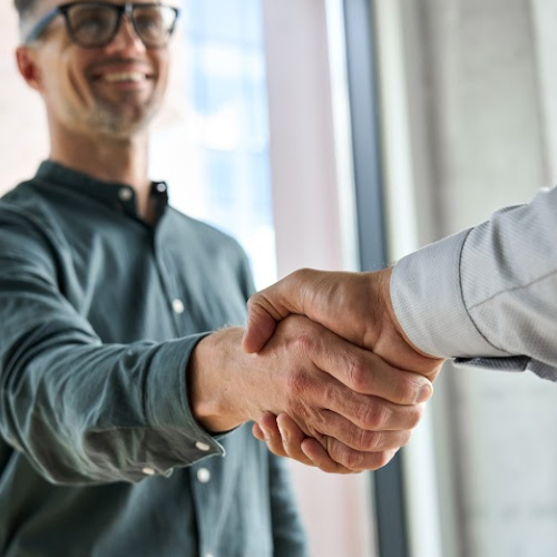 man shaking hands