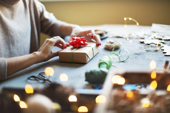 wrapping Christmas presents