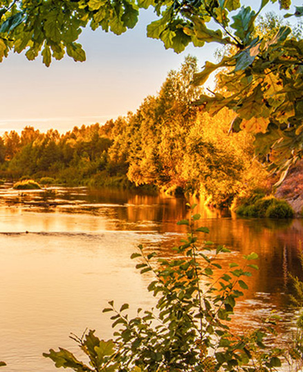 Iowa lake at sunset