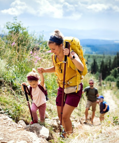 family on a hike