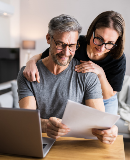 couple looking at documents